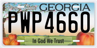 GA license plate PWP4660