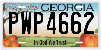 GA license plate PWP4662