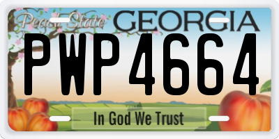 GA license plate PWP4664