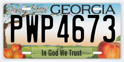 GA license plate PWP4673
