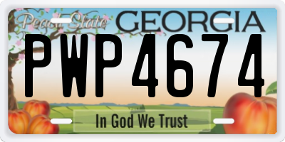 GA license plate PWP4674