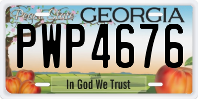 GA license plate PWP4676