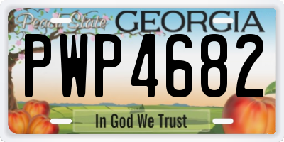 GA license plate PWP4682