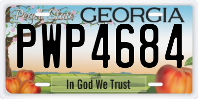 GA license plate PWP4684