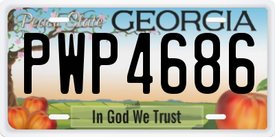 GA license plate PWP4686