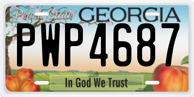 GA license plate PWP4687