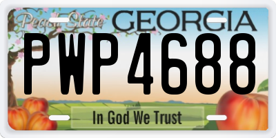 GA license plate PWP4688
