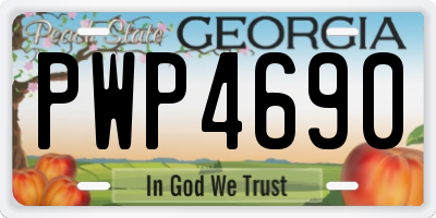 GA license plate PWP4690