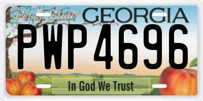 GA license plate PWP4696