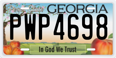 GA license plate PWP4698