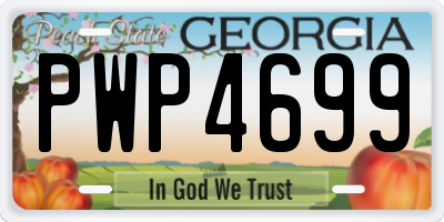GA license plate PWP4699
