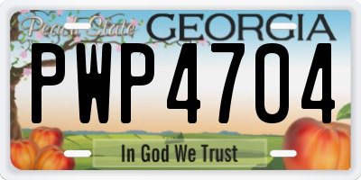 GA license plate PWP4704