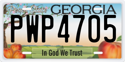 GA license plate PWP4705