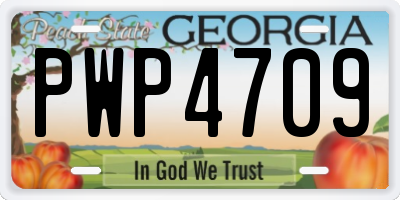 GA license plate PWP4709