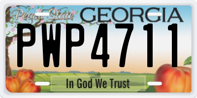 GA license plate PWP4711
