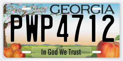 GA license plate PWP4712