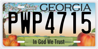GA license plate PWP4715
