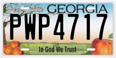 GA license plate PWP4717