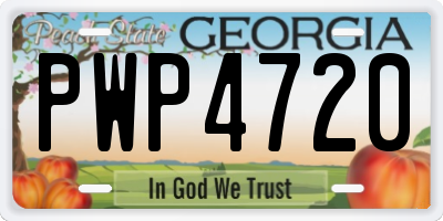 GA license plate PWP4720