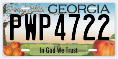 GA license plate PWP4722