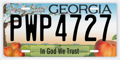 GA license plate PWP4727