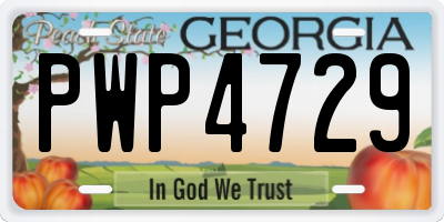GA license plate PWP4729