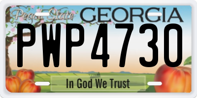 GA license plate PWP4730