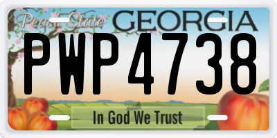 GA license plate PWP4738