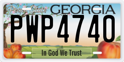 GA license plate PWP4740