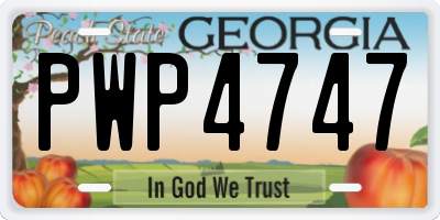 GA license plate PWP4747
