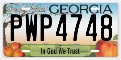 GA license plate PWP4748