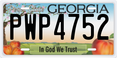 GA license plate PWP4752