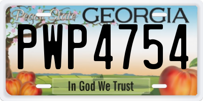 GA license plate PWP4754