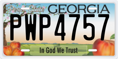 GA license plate PWP4757