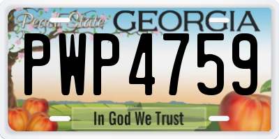 GA license plate PWP4759