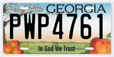 GA license plate PWP4761