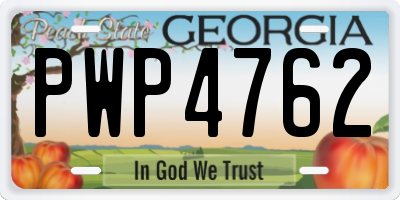 GA license plate PWP4762