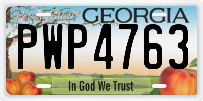 GA license plate PWP4763