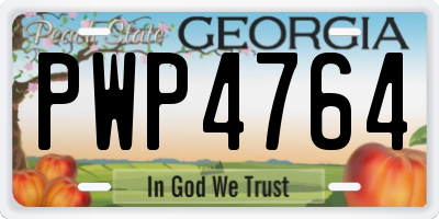 GA license plate PWP4764