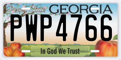 GA license plate PWP4766