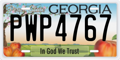 GA license plate PWP4767