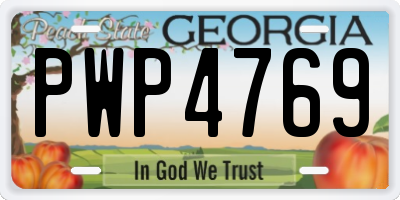 GA license plate PWP4769