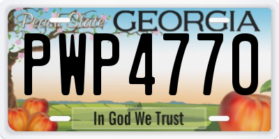 GA license plate PWP4770