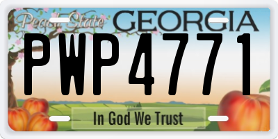 GA license plate PWP4771
