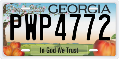 GA license plate PWP4772