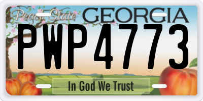 GA license plate PWP4773
