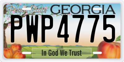 GA license plate PWP4775