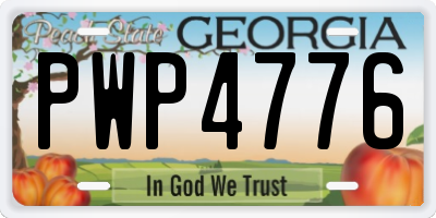 GA license plate PWP4776