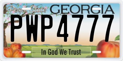 GA license plate PWP4777