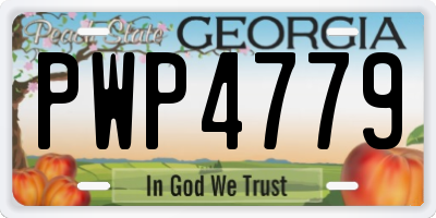 GA license plate PWP4779